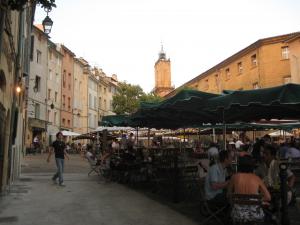 Street of restaurants in Aix