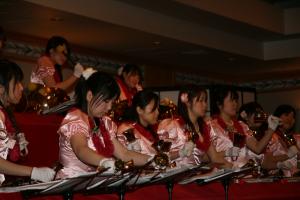 Twenty student handbell ringers make up the Hakuoh University Handbell Choir.