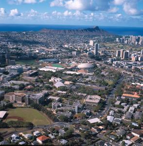 A view of the UH Manoa campus, as photographed from Tantalus. UH photo