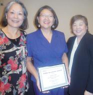 r to l: Jean Hara, Cheryl Fujii Award Recipient,  Kay Ono, HBEA President and WBEA 2014-15 President