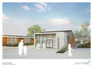 An artist's rendition of an example net zero energy classroom. Credit: Project Frog
