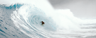 Illustration of waves with a crouching surfer on a breaking wave in Mexico