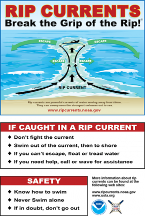 <p><strong>Fig. 5.21.</strong> (<strong>A</strong>) A warning sign explains rip current dangers and how to avoid them.</p>
