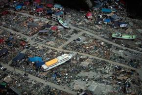 <p><strong>Fig. 5.31.</strong> A large ferryboat sits on land in Miyako, Iwate, Japan destroyed by the 2011 tsunami.</p>