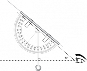 <p><strong>Fig. 8.22.</strong> Determine angle theta above the horizon using your sextant.</p>
