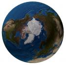 <p><strong>Fig. 1.2&nbsp;</strong>(<strong>C</strong>)&nbsp;Map of the world from the North Pole, not including sea ice&nbsp;</p>